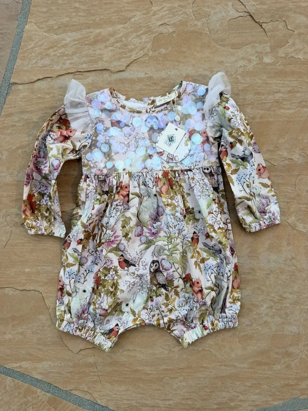 Tutu Du Monde Bebe Infant Girl Floral Woodland Sequin Romper 18-24 Months